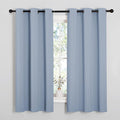 NICETOWN Room Darkening Curtains for Kitchen, Vintage Blue, Set of 2, 42 inches Wide by 50 inches Long, Window Treatment Thermal Insulated Solid Grommet Room Darkening Curtains/Drapes for Bedroom