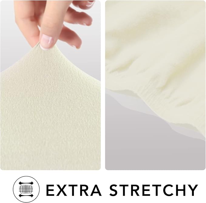 PureFit Super Stretch Sofa Slipcover – Spandex Non Slip Soft Couch Sofa Cover, Washable Furniture Protector with Non Skid Foam and Elastic Bottom for Kids, Pets （Sofa, Ivory）