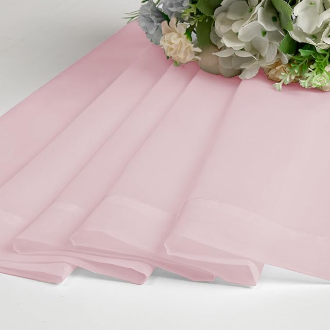 OVZME Blush Pink Sheer Curtains 108 Inches Long 2 Panels - Soft Light Filtering Window Sheer Panels for Living Room/Bedroom, Top Dual Rod Pocket, 1 Pair, Each 42Wx108L Inches