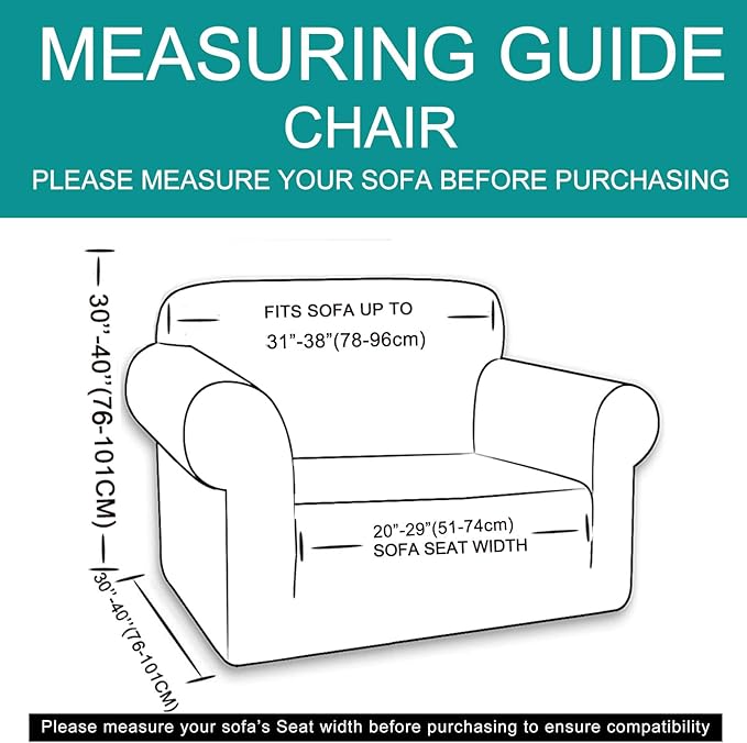 U-NICE HOME Stretch Recliner Chair Cover, Pet Friendly Armchair Slipcover Furniture Protector, Washable Couch Cover, Loden Frost