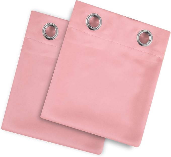 LEMOMO Blackout Curtains 52 x 90 Inch Long Pink Curtains Set of 2 Panels Room Darkening Curtains for Bedroom and Living Room