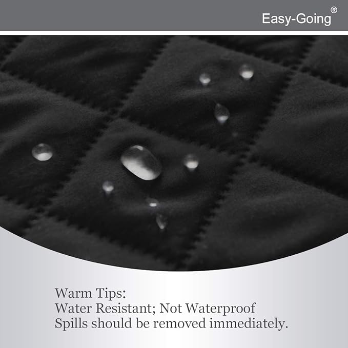 Easy-Going Recliner Sofa Slipcover Reversible Sofa Cover Water Resistant Couch Cover Furniture Protector with Elastic Straps for Pets Kids Children Dog Cat (Recliner, Black/Beige)