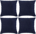 Fancy Homi 4 Packs Dark Grey Decorative Throw Pillow Covers 14x14 Inch for Couch Bed, Rustic Modern Farmhouse Boho Home Decor, Soft Plush Corduroy Gray Cute Square Accent Cushion Case 35x35 cm