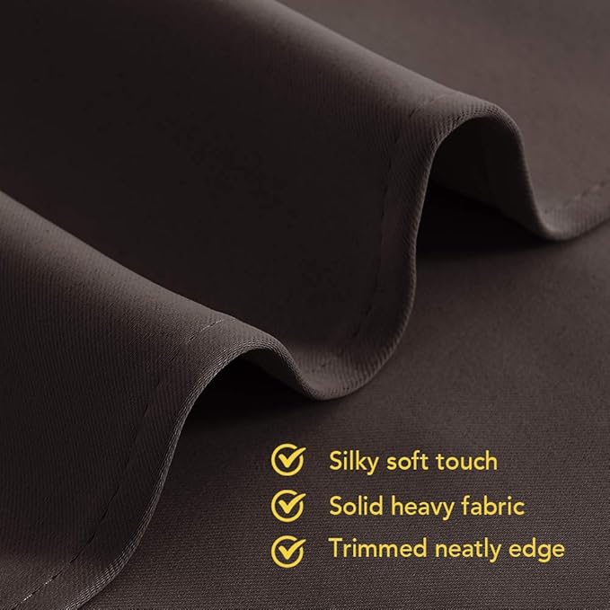 NICETOWN Blackout Curtain Panels for Bedroom Window, Triple Weave Microfiber Energy Saving Thermal Insulated Solid Grommet Blackout Draperies and Drapes (1 Pair, 34 inches by 63 Inch, Toffee Brown)