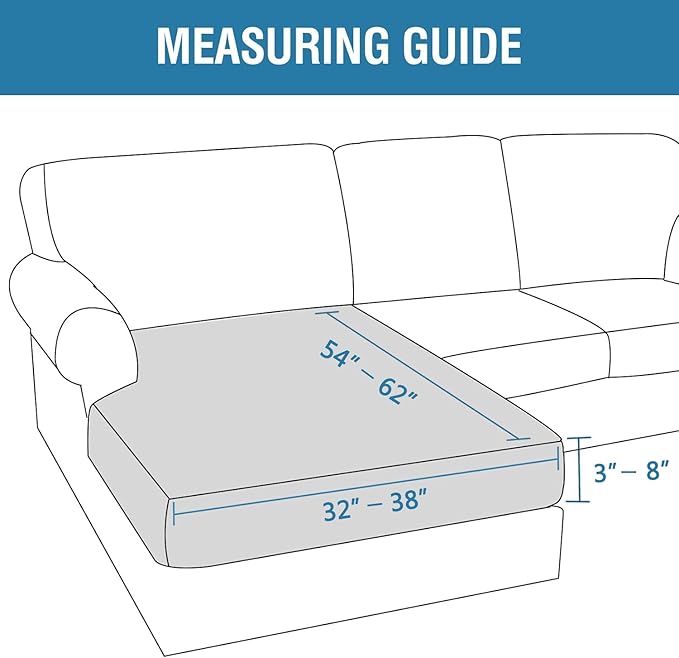 H.VERSAILTEX Velvet Stretch Individual Chaise Cover Sectional Couch Covers for L Shaped Sofa Both Left/Right Furniture Protector Seat Cushion Sofa Cover (1 Piece Chaise Cover, Ivory)