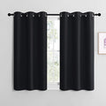 NICETOWN Blackout Curtain Panels for Bedroom, Black, 2 Panels, W29 x L36-inch, Thermal Insulated Grommet Top Blackout Draperies and Drapes for Basement