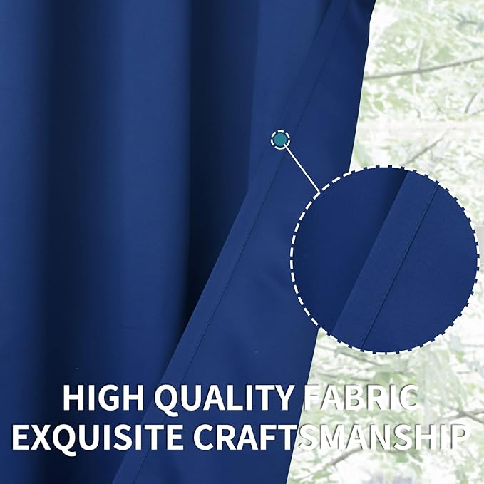 BGment Blackout Curtains for Bedroom - Grommet Thermal Insulated Room Darkening Curtains for Living Room, 46 x 63 Inch, 2 Panels, Royal Blue
