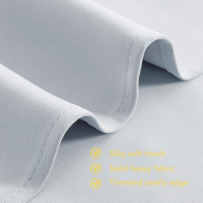 NICETOWN Room Darkening Curtain Panels for Bedroom -Easy Care Solid Thermal Insulated Grommet Room Darkening Draperies/Drapes (Greyish White, 2 Panels, W70" X L84")