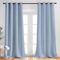 NICETOWN Blackout 102 inch Curtains for Living Room, Grommet Thermal Curtains Room Darkening Window Treatments Sound Reducing for Bedroom, Vintage Blue, 2 Panels, W52 x L102