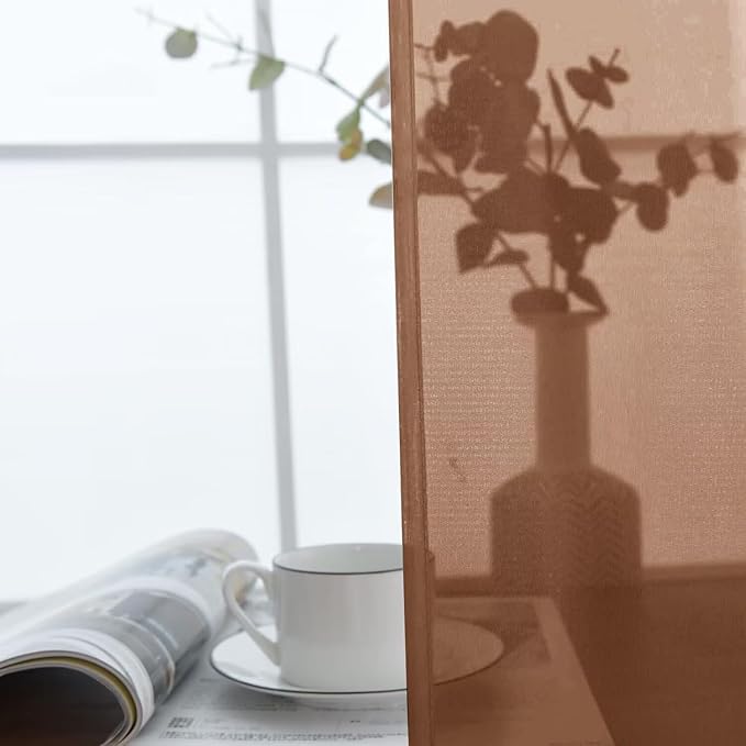SpaceDresser Brown Sheer Curtains 4 Panels Rod Pocket Semi-Sheer Curtain 72 Inches Long Light Filtering Voile Window Drapes for Bedroom Living Room Kitchen, Each 52W x 72L