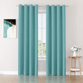 ChrisDowa Blackout Curtains 95 inches Long for Bedroom - 2 Panels Set Grommet Thermal Insulated Room Darkening Curtains for Living Room (Aqua, 52 x 95 Inch)