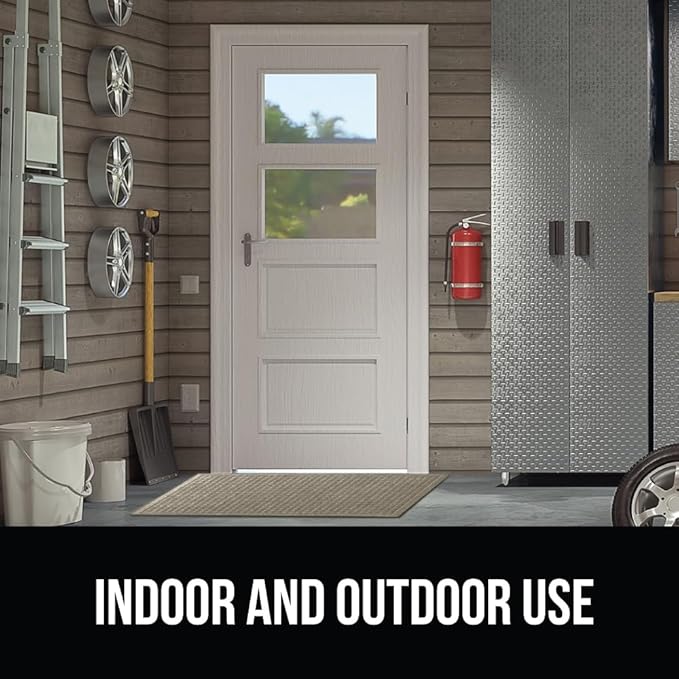GORILLA GRIP® Ultra Absorbent Front Door Mat Outside Entrance, 72x24, Traps Dirt and Moisture, HydroABSORB Indoor Outdoor Doormat Holds 2.75 Cups Water, Stain and Fade Resistant Welcome Mat, Charcoal