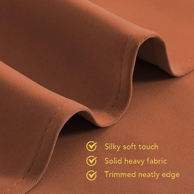 NICETOWN Blackout Curtain Panels for Girls Room, Burnt Orange, 1 Pair, 34 x 60 Inch, Nursery Essential Thermal Insulated Solid Grommet Top Blackout Drapes