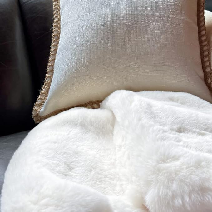 ORINOVA White Faux Fur Rug 5x8 Rugs for Living Room Shag Washable Area Rug Fuzzy Rugs for Bedroom Girl Room Decor Rectangle Rug