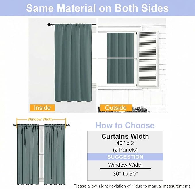 Simplebrand Ava Dark Green Blackout Curtains for Bedroom 96 Inches Long 2 Panels, Solid Thermal Insulated, Energy Saving Nursery Window Treatment Curtains Blackout Drapes, W40 x L96 Inch, Dark Green