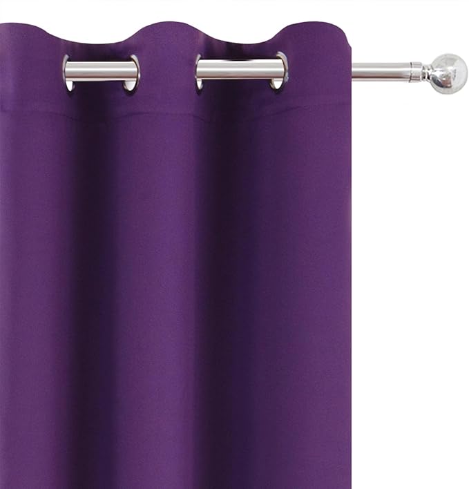 LEMOMO Purple Blackout Curtains 42 x 54 Inch Length Set of 2 Panels Grommet Bedroom Curtains for Living Room
