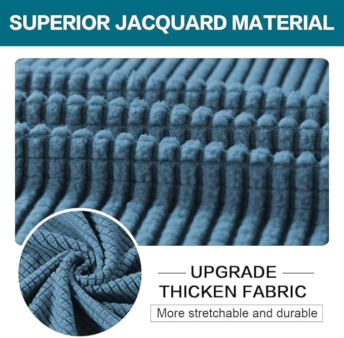 Turquoize 4 Piece Sofa Covers for 3 Cushion Couch Sofa Slipcover with Separate Cushion Couch Cover for Dogs Thick Soft Slipcover Washable Elastic Furniture Protector for Pets(XL Sofa,Dusty Blue)