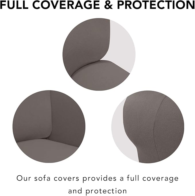 PureFit Super Stretch Chair Sofa Slipcover – Spandex Non Slip Soft Couch Sofa Cover, Washable Furniture Protector with Non Skid Foam and Elastic Bottom for Kids, Pets （Chair, Taupe）