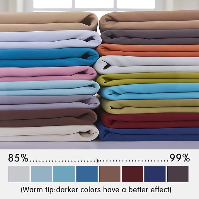 Yakamok Blackout Curtains Room Darkening Thermal Insulated Window Panels,Solid Grommet Top Drapes for Bedroom/Living Room(70Wx84L, Light Beige, 2 Panels)