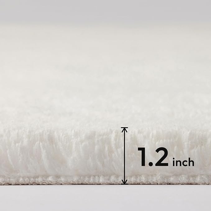 Ashler Faux Fur Rug, Ultra Soft Faux Rabbit Fur, White Area Rugs, 2.2 x 6 Feet Rectangle, Machine Washable Nursery Decor Throw Rugs for Bedroom, Kids Room, Living Room