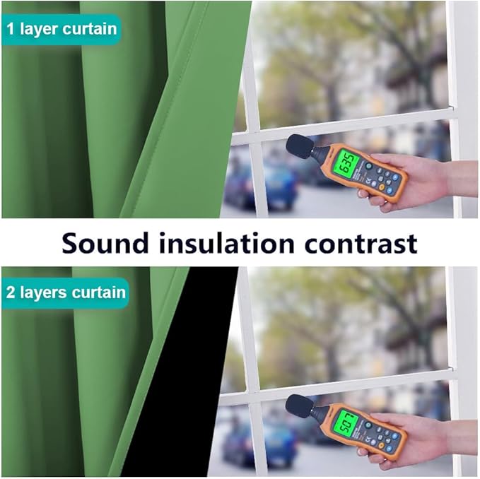 NICETOWN 100% Blackout Curtains 84 inches Long, Forest Green, 52 inches Wide, Pair of Energy Smart & Noise Blocking Out Drapes for Baby Room Window, Thermal Insulated Guest Room Lined Window Dressing