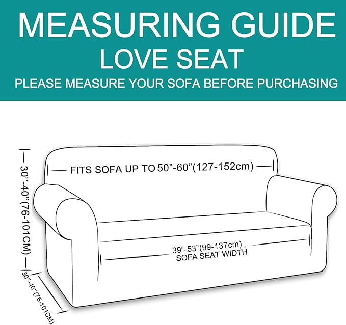 U-NICE HOME Loveseat Cover Stretch Couch Cover Sofa Cover Sofa Slipcover Furniture Protector for 2 Cushion Couch Sofa Pet Friendly(Loveseat, Brown)