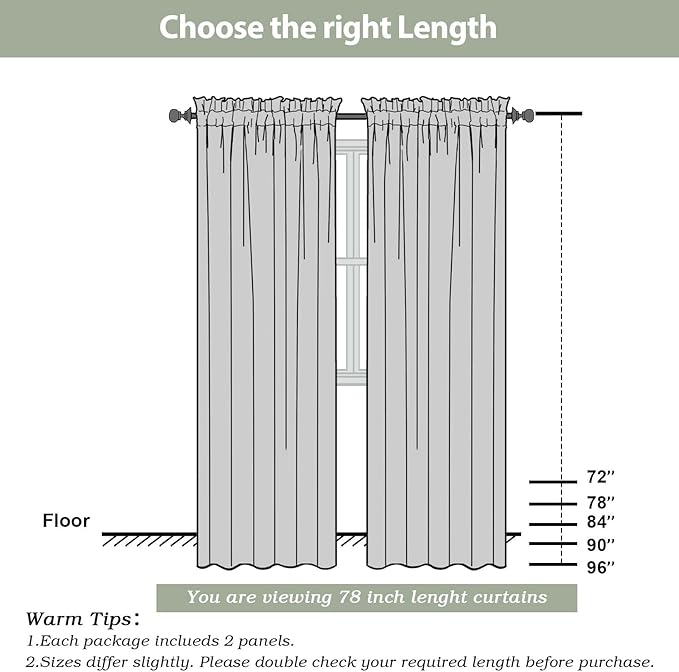 OWENIE Sheer Curtains 78 inch Length, Ivory Sheer Cutains 2 Panels Set for Bedroom/Living Room, Rod Pocket Voile Fimly Drapes, 2pcs, Each 42" W x 78" L