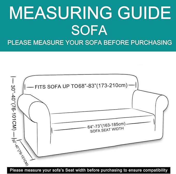 U-NICE HOME Stretch Couch Cover Sofa Cover Washable Sofa Slipcover Furniture Protector for 3 Cushion Couch Sofa Pet Friendly(Sofa, Beige)