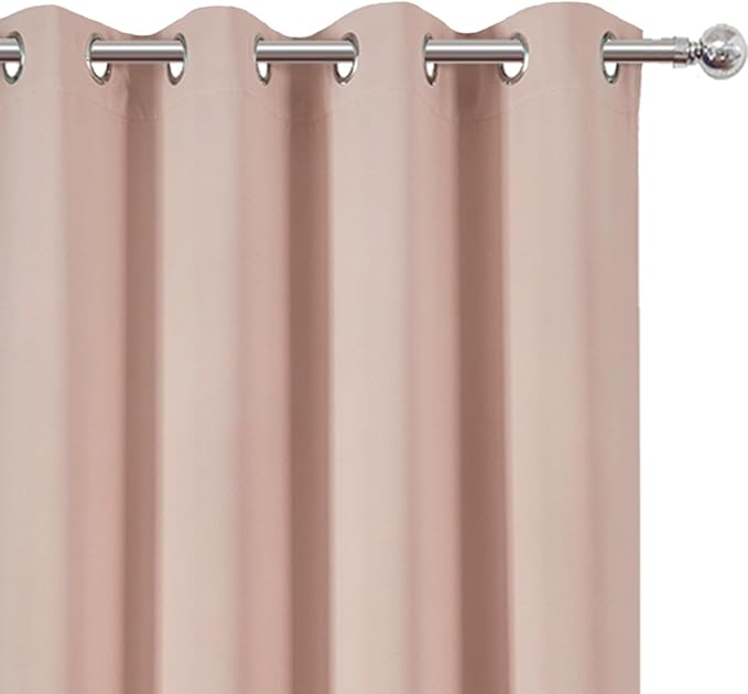 LEMOMO Blush Thermal Blackout Curtains/52 x 95 Inch/Set of 2 Panels Room Darkening Curtains for Bedroom