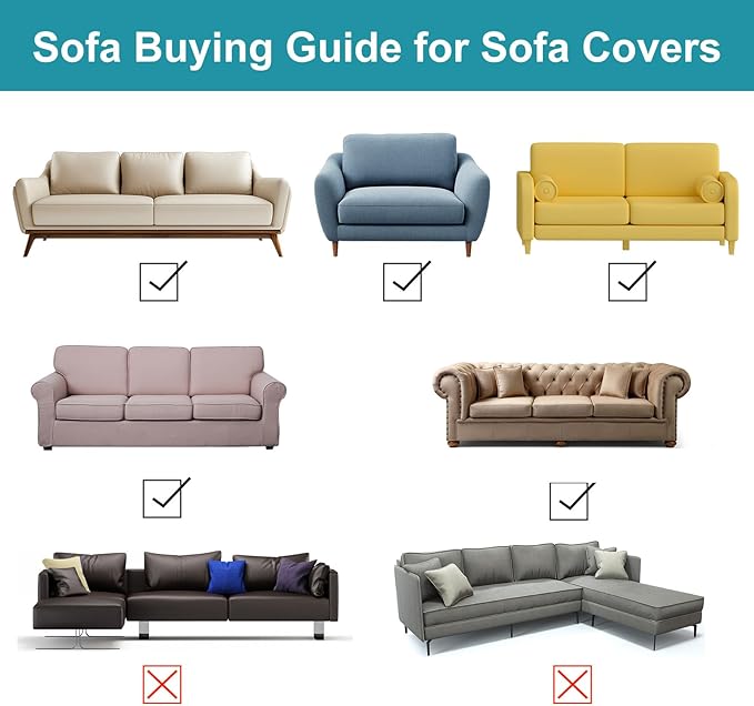 U-NICE HOME Stretch Couch Cover Sofa Cover Washable Sofa Slipcover Furniture Protector for 3 Cushion Couch Sofa Pet Friendly(Sofa, Beige)