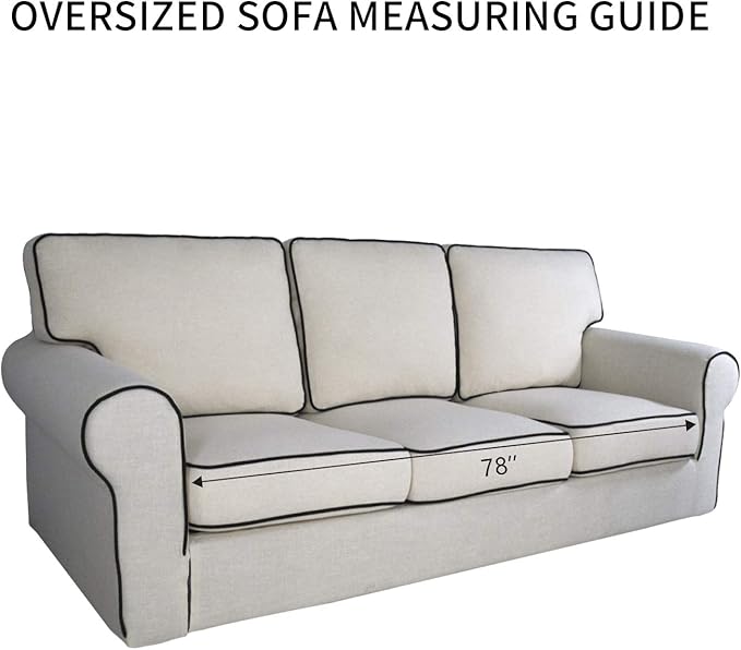 PureFit Super Stretch Sofa Slipcover – Spandex Non Slip Soft Couch Sofa Cover, Washable Furniture Protector with Non Skid Foam and Elastic Bottom for Kids, Pets （Oversized Sofa, Dark Gray）
