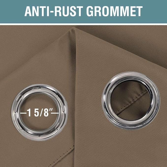 H.VERSAILTEX Blackout Curtain for Living Room Small Window Kitchen Blackout Curtains 45 inch Length Energy Saving Solid Grommet Blackout Drape, One Panel, Macchiato, 52" W x 45" L