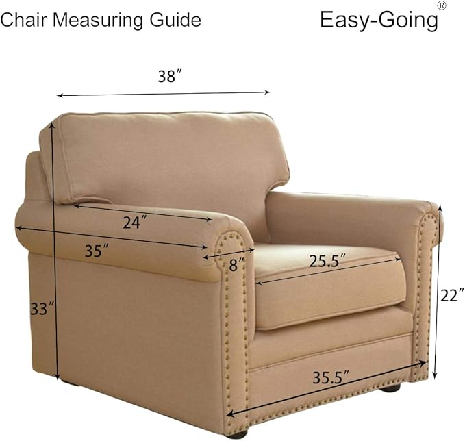Easy-Going Chair Sofa Slipcover Reversible Sofa Cover Water Resistant Couch Cover Furniture Protector Cover with Elastic Straps for Pets Kids Children Dog Cat (Chair, Black/Beige)