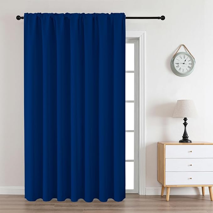CUCRAF Royal Blue Blackout Curtains Customize, Rod Pocket Room Darkening Curtain for Bedroom Living Room, Thermal Insulated Window Drapes 1 Panel (Custom Size, Color)