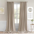 MIULEE Taupe Back Tab Blackout Curtain 96 Inch Long 2 Panels Set for Bedroom, Rod Pocket/Pinch Pleat Thermal Insulated Living Room Darkening Pleated Light Blocking Floor to Ceiling Drape