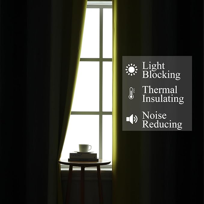 Estelar Textiler Navy Blue and Yellow Gradient Blackout Curtains for Bedroom, Thermal Insulated Ombre Blackout Drapes, Full Room Darkening Energy Saving Curtains for Living Room,52Wx84L,2 Panels