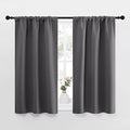 NICETOWN Grey Window Curtains for Bedroom - Home Decoration Thermal Insulated Rod Pocket Blackout Blinds & Drapes for Small Windows (Gray, 2 Panels, W29 x L40 -Inch)