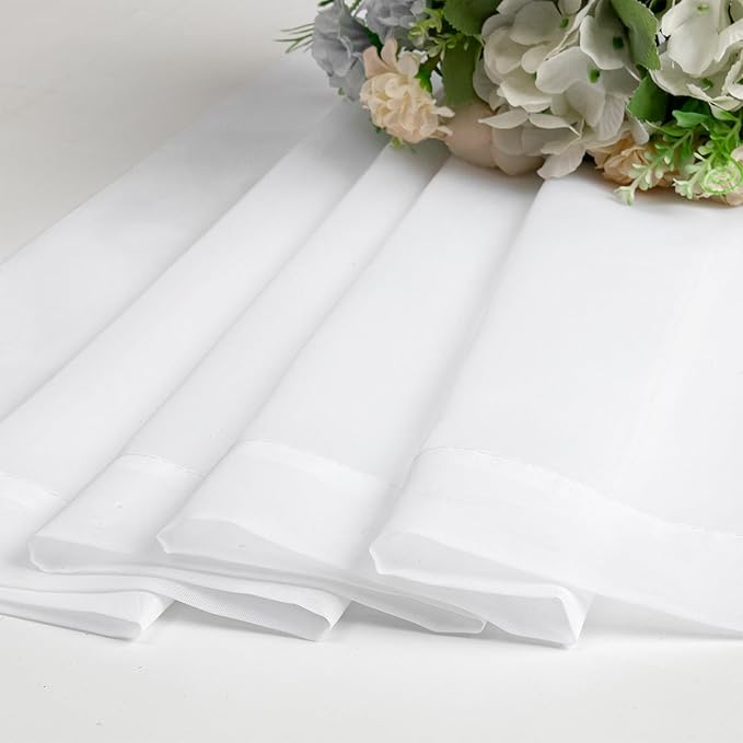 OVZME 2 Pack White Sheer Curtain Panels - 120 Inches Length Light Filtering Sheer Curtains for Living Room, Extra Long Elegant Window Treatments for Sliding Glass Door, Each 42" W x 120" L