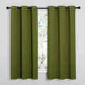 NICETOWN Olive Green Blackout Curtains 68 inches Length for Laundry Room, 2 Panels, 42" Wide, Thermal Insulated Decoration Drapes for Office Window