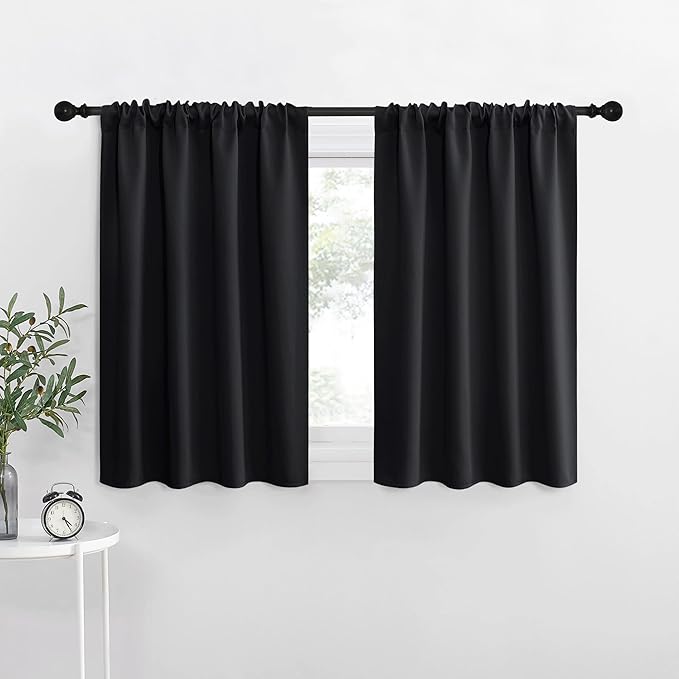 NICETOWN Halloween Kitchen Window Curtains Over Sink, Energy Smart Decoration Thermal Insulating Blackout Drapes/Draperies for RV Bunk (2 Panels, 42 inches Wide by 30 inches Long)