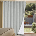 H.VERSAILTEX Linen Blackout Curtains Durable Thick Textured Linen Look 100% Blackout Patio Door Curtain Anti Rust Grommet Extra Wide Sliding Door Curtain Panel, Glacier Gray, W100 x L108 inch