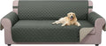 U-NICE HOME Large Sofa Cover Reversible Couch Cover for Dogs with Elastic Straps Water Resistant Furniture Protector for Pets Couch Cover for 4 Cushion Couch (Oversized Sofa, Grey/Beige)