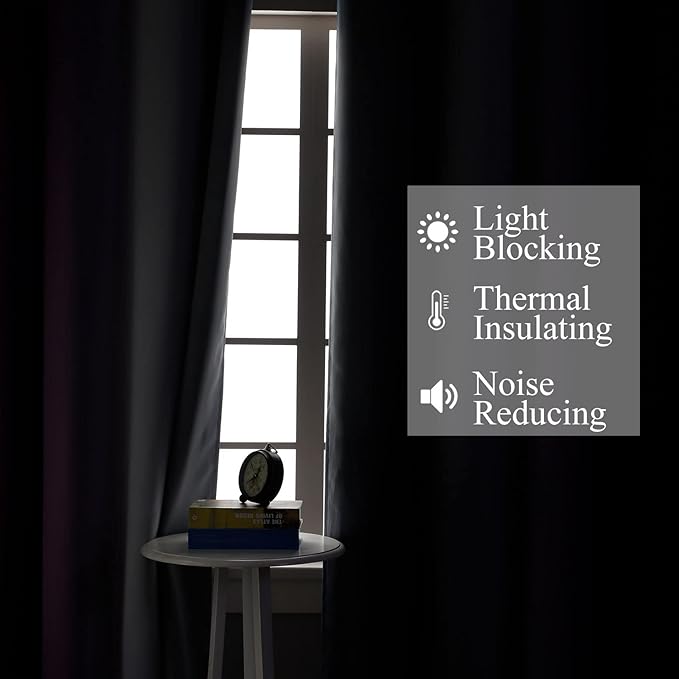 Estelar Textiler Ombre Purple and Grey Blackout Curtains 72 Inches Long, Full Room Darkening Curtains for Living Room, Grommet Thermal Insulated Gradient Drapes for Bedroom, 42x72 Inch, 2 Panels