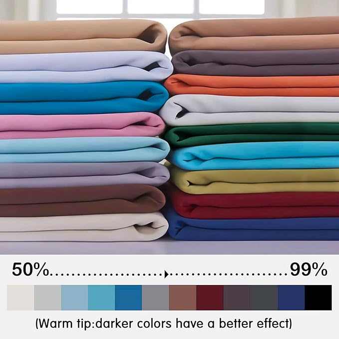 Yakamok 90 Inch Length Room Darkening Drapes Blackout Curtains for Bedroom,Thermal Insulated Grommet Curtain Panels for Living Room,38W x 90L,Greyish White, One Pair