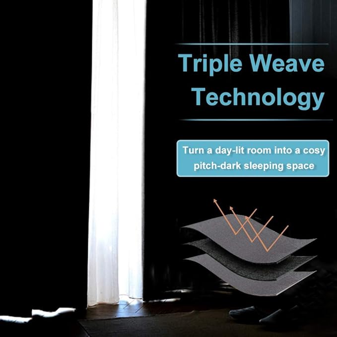 RYB HOME Blackout Curtains for Bedroom 102 inches Long, Privacy Thermal Insultaed Sunlignt Heat Blocking Drapes for Sliding Patio Door, Width 42 by Length 102, Grey, 2 Panels Set