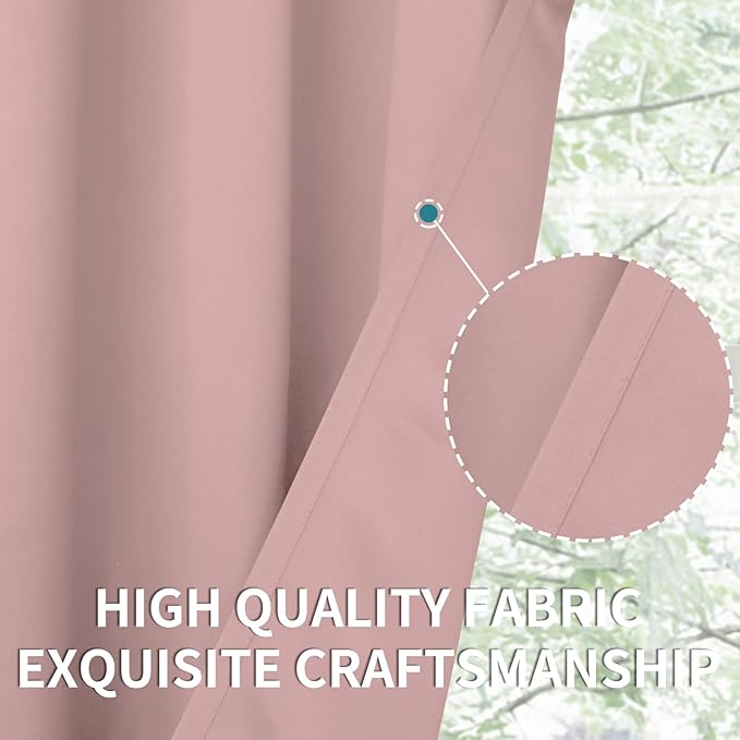 BGment Room Darkening Curtains 84 Inches Long - Grommet Thermal Insulated Drapes Window Treatment Curtains for Bedroom, 2 Panels, 70 x 84 Inch, Baby Pink