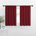 NICETOWN 36 inch Curtains for Small Windows, Thermal Insulated Privacy Short Drapes for Kitchen Bathroom (Set of 2, Burgundy Red, 42 in x 36 in (W x L))