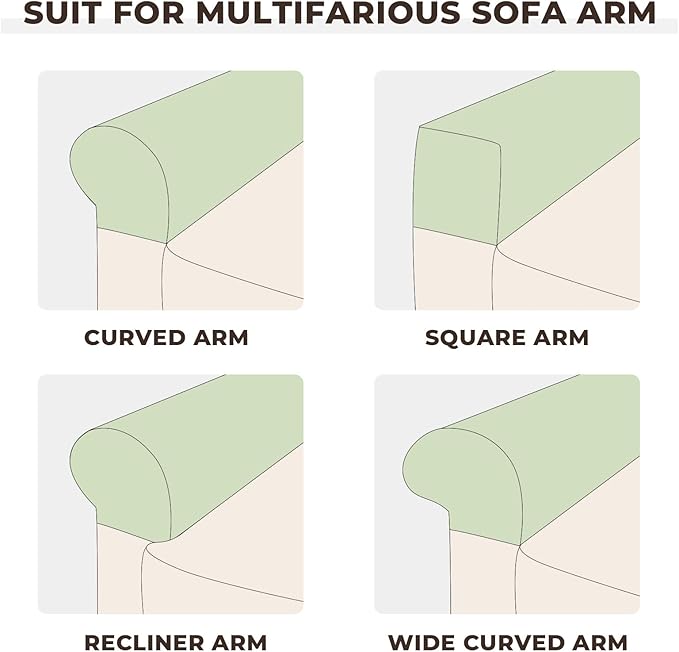 Couch Arm Covers 2 Pcs Sofa Armrest Covers Stretch Couch,Armrest Cover for Chairs Scratch-Resistant Sofa Arm Cover Armchair Slipcovers,Black