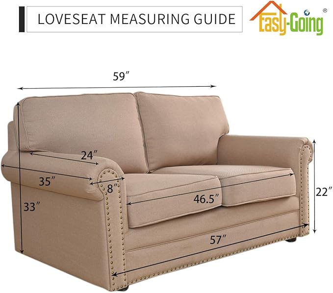 Easy-Going Stretch Loveseat Slipcover 1-Piece Sofa Cover Furniture Protector Couch Soft with Elastic Bottom for Kids Polyester Spandex Jacquard Fabric Small Checks (Loveseat, Dark Green)