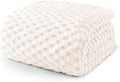 Exclusivo Mezcla Fleece Queen Blanket for Bed, Extra Large Fuzzy Ivory Bed Blankets, Soft Cozy Plush Sofa Throws for All Seasons, 90x90 Inches